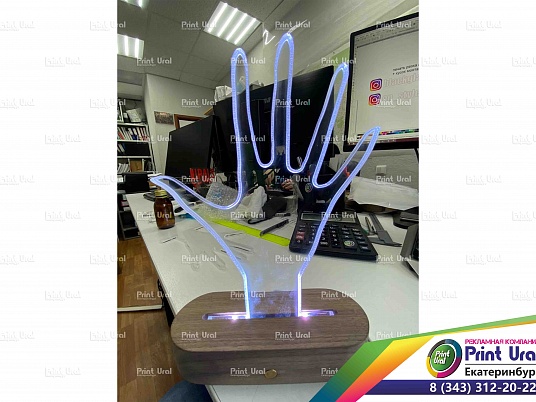 Статуэтки прозрачные с подсветкой. Настольная 3D лампа